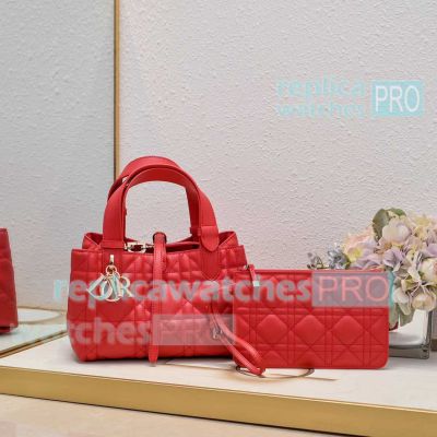 Replica CD Toujours Bag Red with pouch Small Size